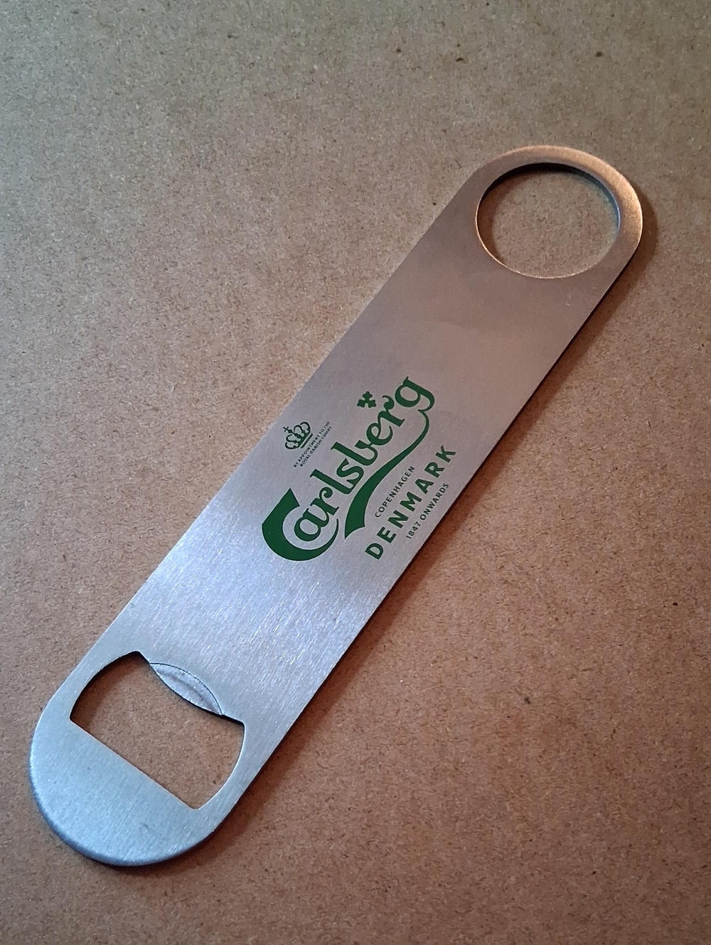 Carlsberg Stainless Steel Bottle Opener with Green Logo